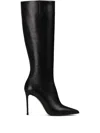 Le Silla Bella 120mm Pointed-toe Leather Boots In Black