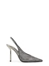 Le Silla 100mm Gilda Crystal-embellished Slingback Pumps In Gray