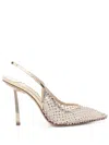Le Silla Chanel Gilda Pumps With 60mm Back Strap In Silver