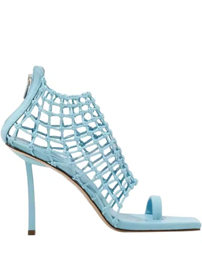 Le Silla 100mm Openwork Square-toe Sandals In Blue