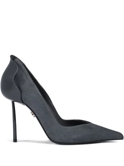 Le Silla 100mm Petalo Suede Pumps In Gray