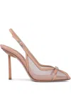 Le Silla 'vittoria' Slingback With Bow Detail And Mesh Panels In Neutrals