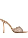 Le Silla 80mm Embellished Pointed-toe Heeled Sandals In Neutral