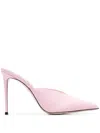 Le Silla 105mm Pointed Leather Mules In Pink
