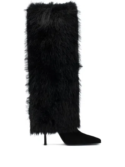 Le Silla 110mm Andy Calf-suede Knee-high Boots In Black