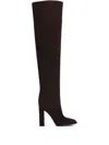 Le Silla 110mm Block-heel Suede Boots In Brown