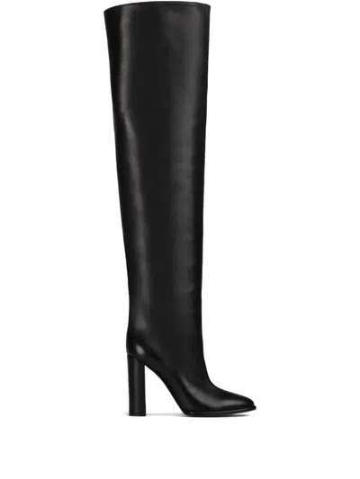 Le Silla 110mm Elsa Block-heel Leather Boots In Black