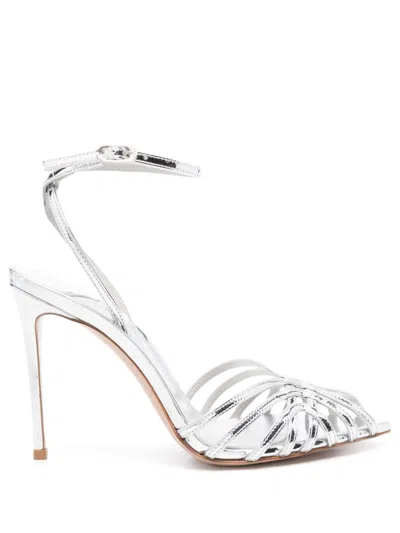 Le Silla 110mm Embrace Sandals In Silver