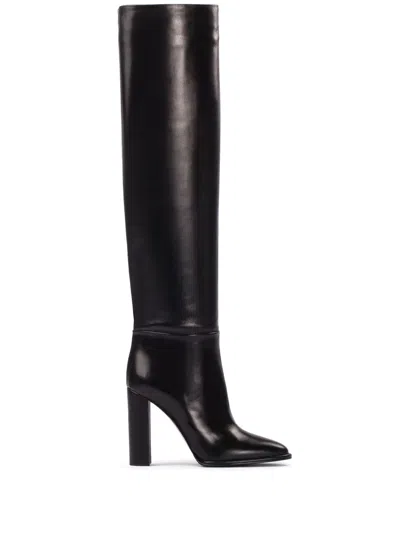 Le Silla 110mm Leather Boots In Black