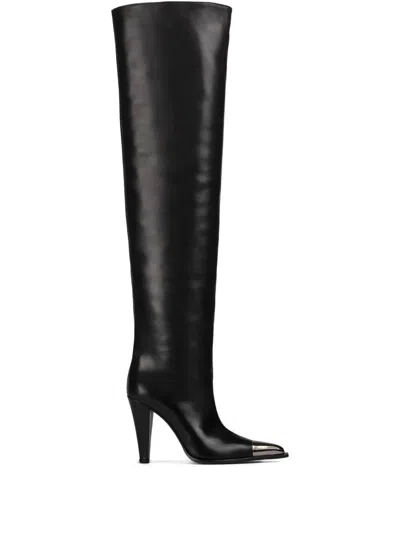 Le Silla 110mm Metallic-toe Boots In Black