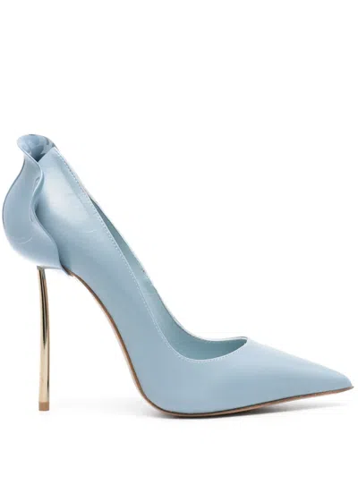 Le Silla Petalo 110mm Leather Pumps In Blue