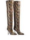 Le Silla 110mm Vittoria Snake-print Boots In Brown