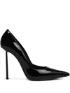 Le Silla 120mm Amelia Patent-leather Pointed-toe Pumps In Black