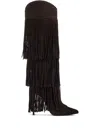 Le Silla 120mm Andy Fringed Boots In Brown