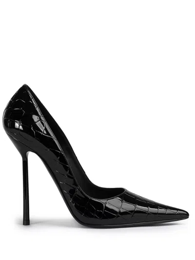 Christian Louboutin Kate Embossed Patent Red Sole Pumps In Black