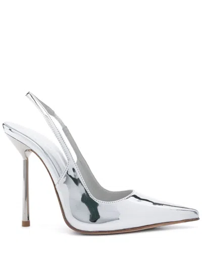 Le Silla 120mm Bella Slingback Pumps In Silver