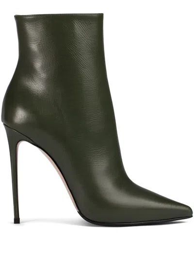 Le Silla Eva 120mm Leather Ankle Boots In Green