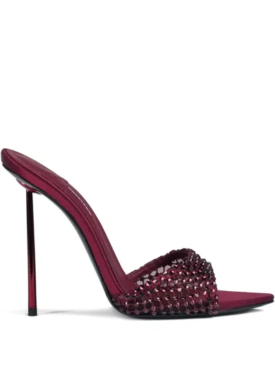 Le Silla 120mm Gilda Satin Sandals In Burgundy