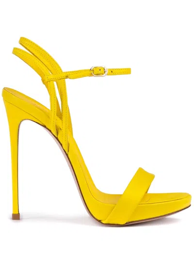Le Silla 120mm Gwen Patent-leather Stiletto Sandals In Yellow