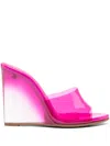 Le Silla Kira 120mm Wedge Mules In Pink