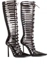 Le Silla 120mm Lace-up Cage Boots In Black