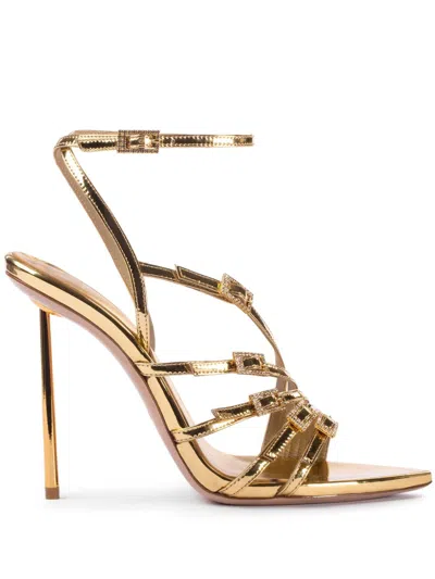 Le Silla 120mm Scarlet Strappy Sandals In Gold