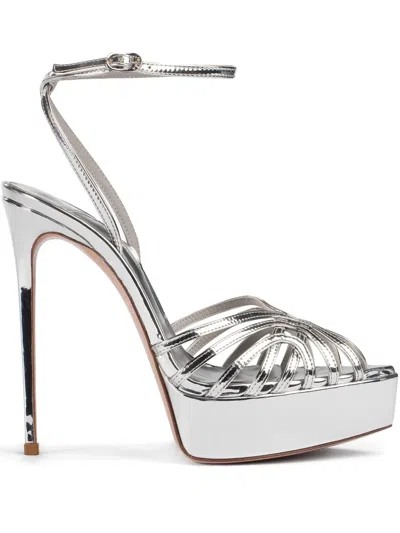 Le Silla 140mm Embrace Sandals In Silver