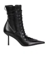 Le Silla Colette Lace-up Leather Ankle Boot In Black