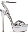 Le Silla 140mm Lola Platform Sandals In Silver