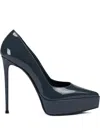 Le Silla 140mm Uma Patent-leather Platform Pumps In Green