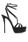 Le Silla 150mm Belen Patent Leather Sandals In Black