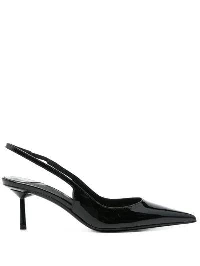 Le Silla Bella 80 Patent Leather Slingback Pumps In Black