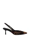 Le Silla 70mm Amelia Slingback Leopard Pumps In Brown