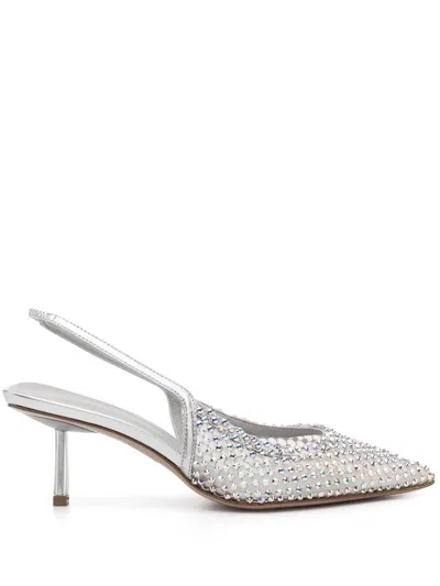 Le Silla Gilda 50mm Crystal-embellished Pumps In Grey