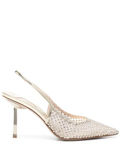 Le Silla 70mm Gilda Slingback Pumps In Gold