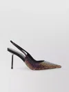 Le Silla 70mm Mid Heel Crystal Pumps In Brown