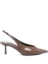 Le Silla 75mm Clivage Pointed-toe Pumps In Brown
