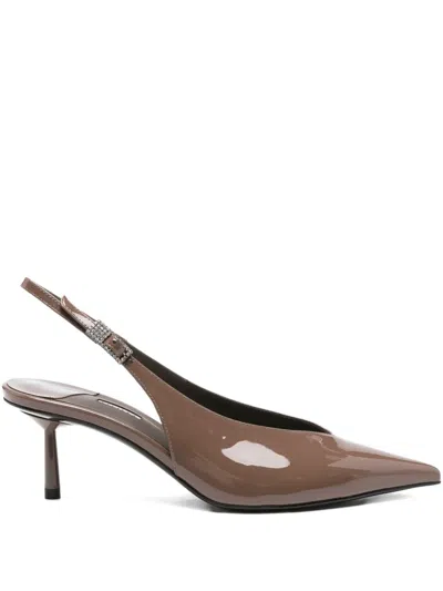 Le Silla 75mm Clivage Pointed-toe Pumps In Brown