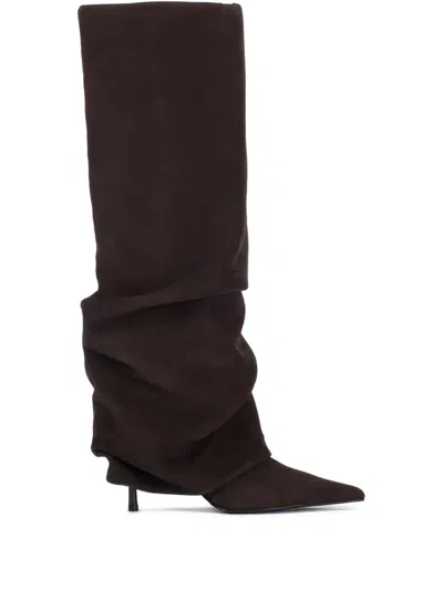 Le Silla 80mm Andy Slouchy Calf-length Boots In Brown