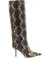 Le Silla 'serpent' Knee High Stiletto Boots In Brown