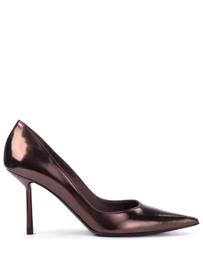 Le Silla Bella 80mm Leather Pumps In Brown