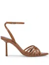 Le Silla Bella 80mm Patent-leather Sandals In Brown
