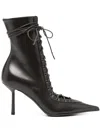 Le Silla Colette 80 Leather Lace-up Boots In Black