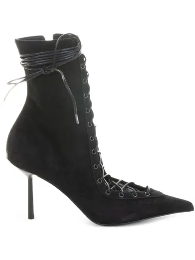 Le Silla 80mm Colette Lace-up Boots In Black