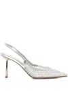 Le Silla 80mm Gilda Pointed-toe Embellished Pumps In Transparent