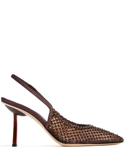 Le Silla 80mm Gilda Slingback Pumps In Brown