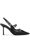 Le Silla Morgana 80 Slingback Mesh Pumps In Black