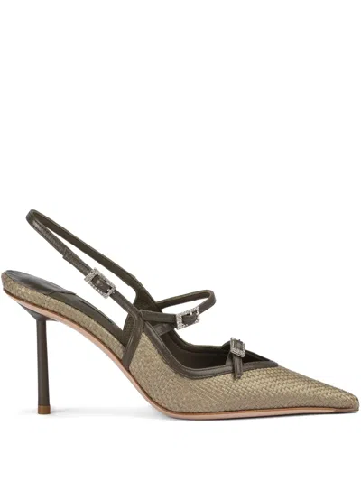 Le Silla 80mm Morgana Slingback Pumps In 绿色