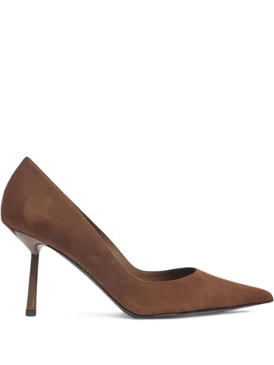 Le Silla 80mm Suede Pointed-toe Pumps In Brown