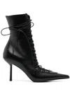 Le Silla Colette Lace-up Leather Ankle Boot In Black